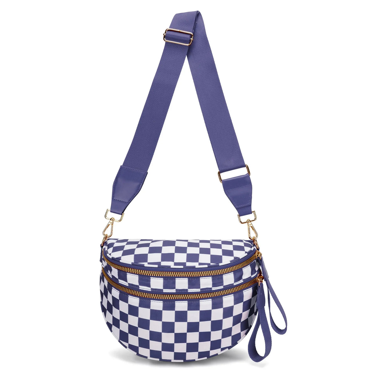 Women's Checkered Fanny Pack with Adjustable Crossbody Strap
