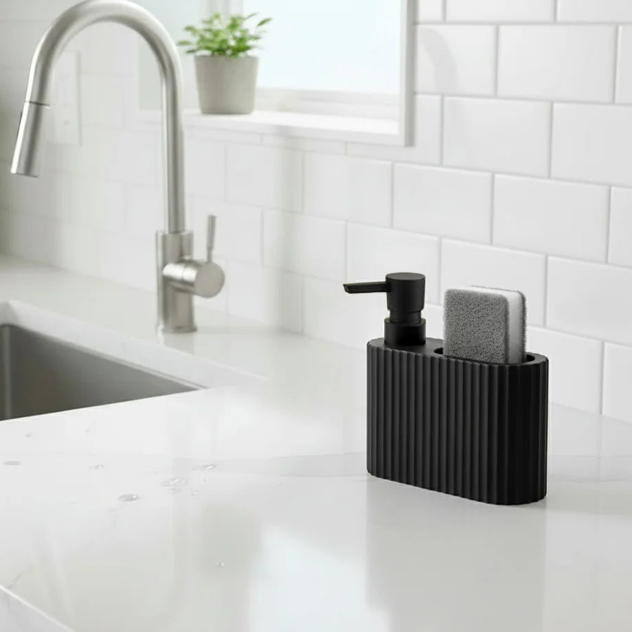 2-in-1 Dish Soap Dispenser with Built-In Sponge Holder
