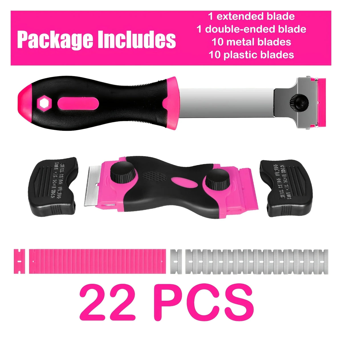 22-Piece Multi-Purpose Scraper Kit with Metal and Plastic Blades