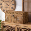 Panier de Rangement en Rotin Vintage avec Couvercle