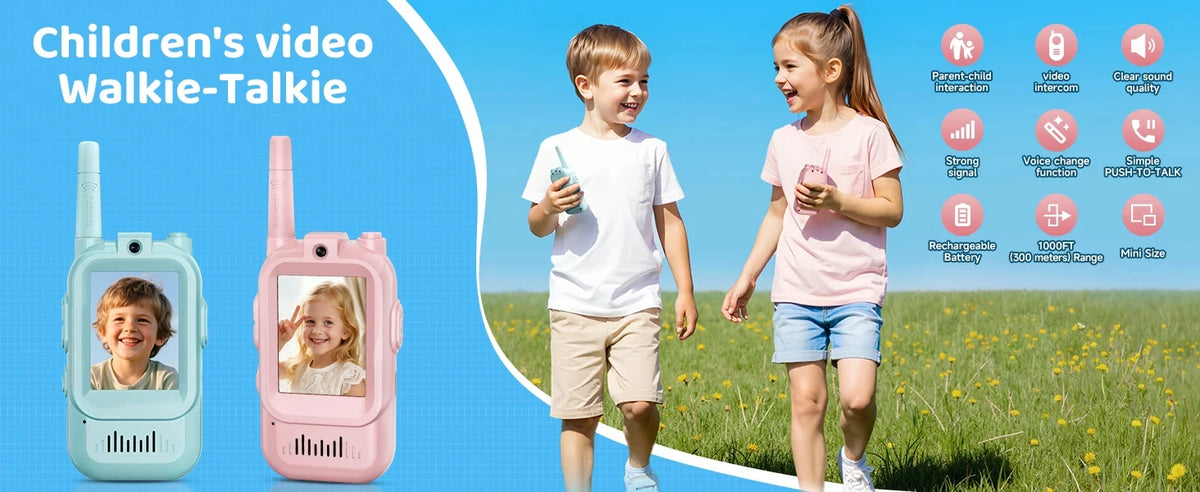 Kids Video Walkie-Talkies with Screen, Two-Way Communication