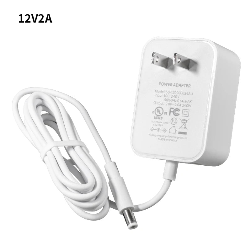 Universal 12V/24V AC-DC Power Adapter with 8 Interchangeable Tips