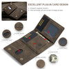 Vintage Leather Trifold Wallet with Magnetic Closure