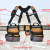 Heavy-Duty Carpenter Tool Belt with Suspenders and Pouch Set