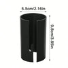 Black portable wrapping paper cutter with a sliding blade, measuring 5.5cm wide and 9.8cm long.