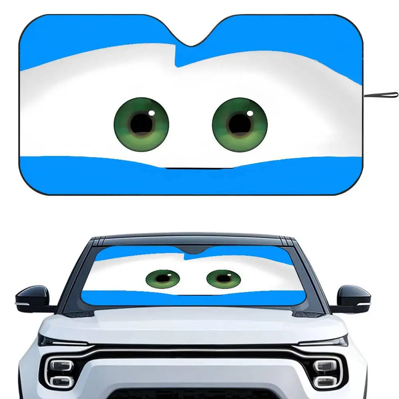 Foldable Car Windshield Sunshade with Cute Cartoon Eyes