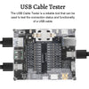 A compact USB Cable Tester board with multiple connectors for testing cable connection status and functionality.