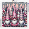 Kit de peinture de diamants avec un gnome mosaïque de Noël dans des tons rose et gris.
