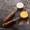 Stainless Steel Measuring Cup and Spoon Set with Wooden Handles