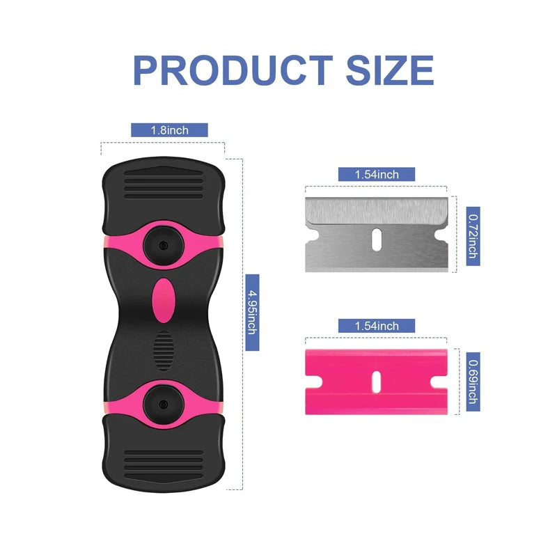 Double-Edged Razor Blade Scraper with Non-Slip Grip