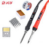 A soldering iron kit including an 80W adjustable temperature iron, soldering tip, and solder wire.