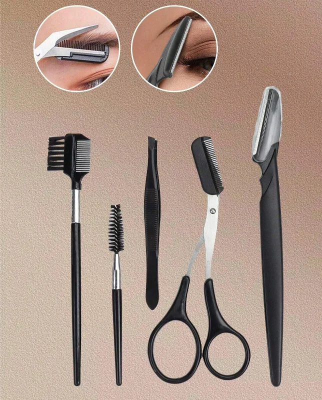 Professional Eyebrow Trimming Kit with Stainless Steel Tweezers