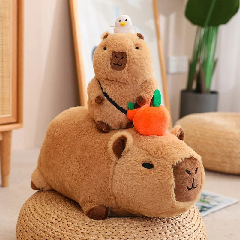 Cute Turtle Backpack Capybara Plush Toy Set