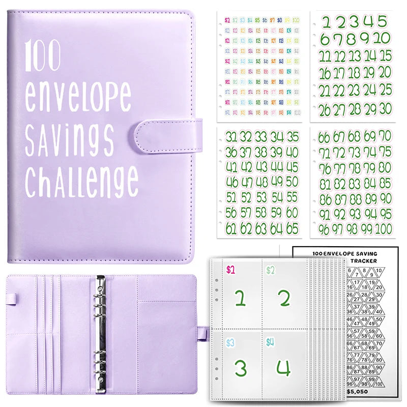 A5 Cash Savings Challenge Binder with 100 Envelopes
