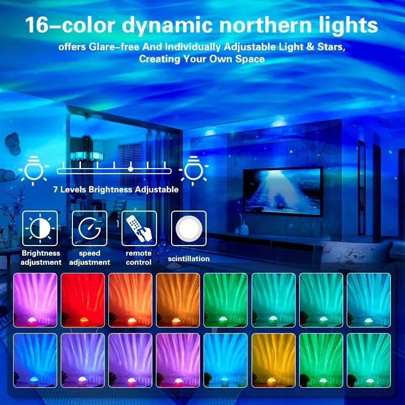 Northern Lights & Water Ripple LED Projector Lamp