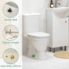 White ceramic toilet bolt covers with rustic bolt and adjustable length features shown in a bathroom setting.