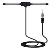 Black universal car windshield AM/FM radio antenna signal booster with a flexible cable.