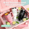 40oz Isolierter Edelstahl-Tumbler mit Deckel