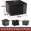 Water-Resistant Fire Pit Cover with Drawstring for Square Pits
