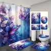 Set de Cortina de Baño con Mariposa Púrpura