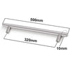 Moderner Edelstahl-T-Bar-Schrankgriff mit 500mm Länge und 10mm Durchmesser.