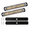 A set of two LED amber strobe warning light bars and mounting plates for vehicle use