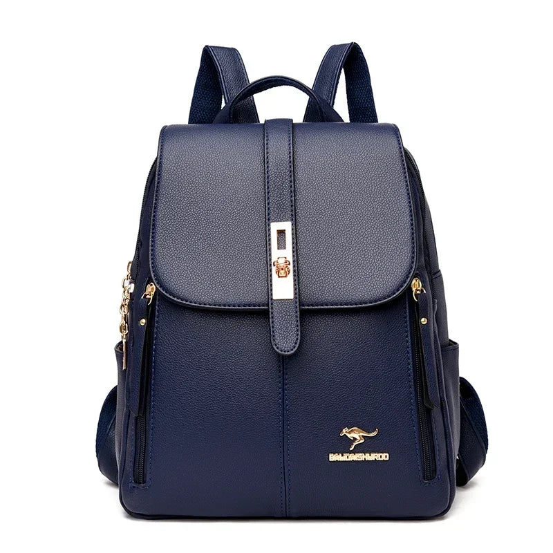 Vintage Leather Women's Backpack with Spacious Interior