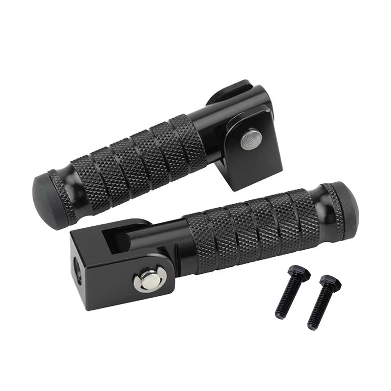 M8 Aluminum Alloy Foldable Motorcycle Rear Footrests (Pair)