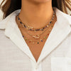 Boho Crystal Sequin Tassel Choker Necklace Set