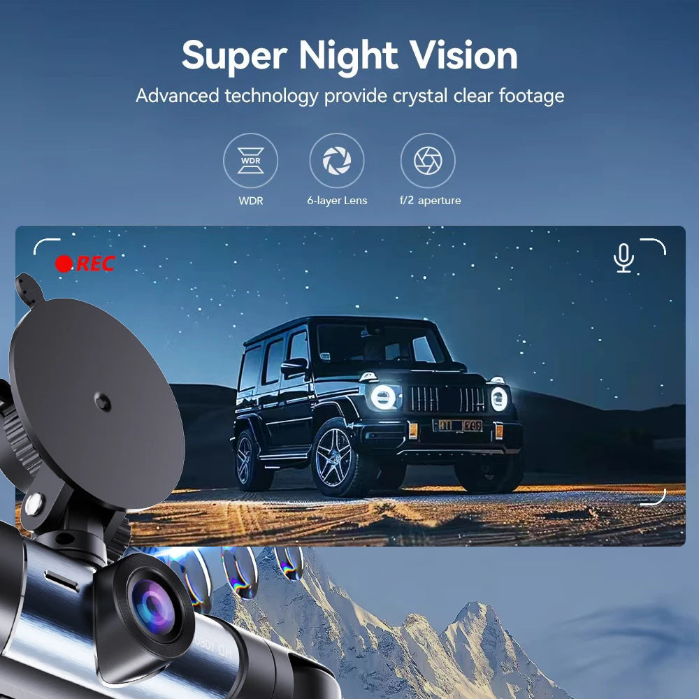 4-Channel 360° Dash Cam with Full Vehicle Coverage and Night Vision
