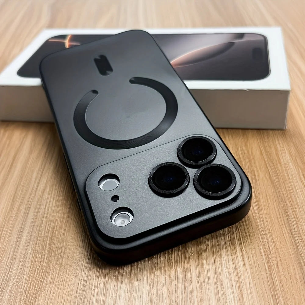 Metallic Magnetic Phone Case with Camera Lens Protection