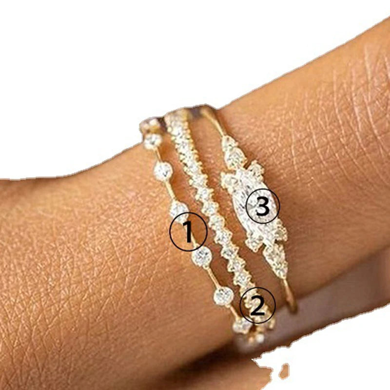 Dainty Gold-Plated Stacking Rings with Cubic Zirconia
