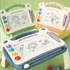Three magnetic drawing boards for kids in green, pink, and blue with erasable pens.