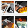 Demonstration of installing a dual-purpose anti-glare car sun visor extender with night shield into a vehicle.