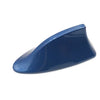 A blue universal car shark fin antenna cover designed for FM/AM signal enhancement.