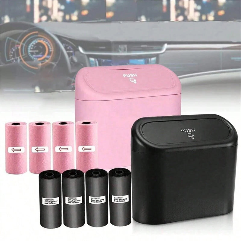 Compact Car Trash Can with Lid