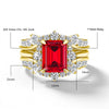 3ct Emerald Cut Moissanite Stackable Ring Set in 14K Gold Filled
