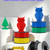 A bundle of ten colorful filament spools for 3D printing, including orange, red, blue, green, and yellow.