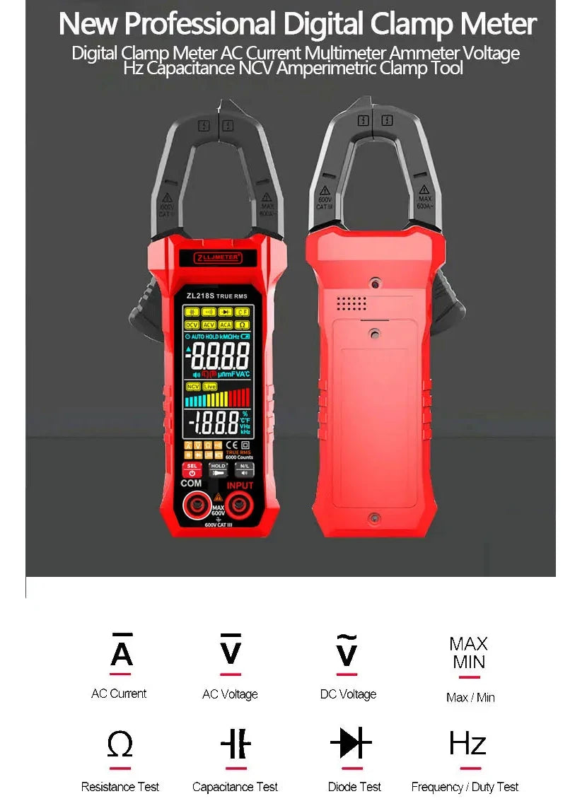 Professional Digital Clamp Meter with 600A AC/DC Range