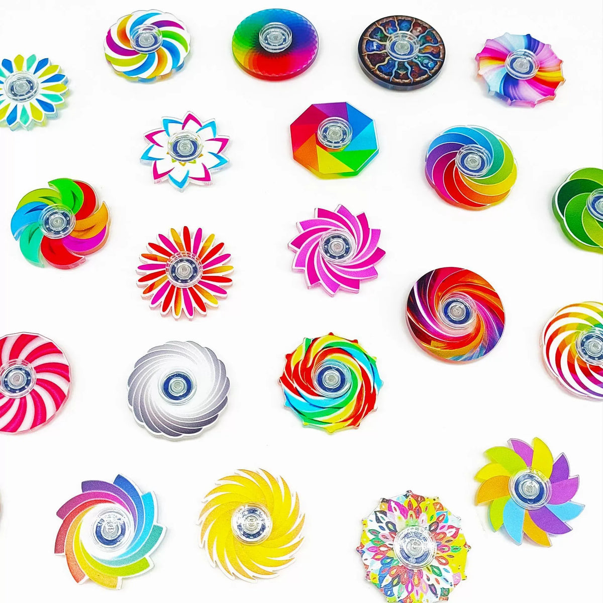 Rainbow Fidget Spinner Set – Sensory Stress Relief Toys for Kids and Adults