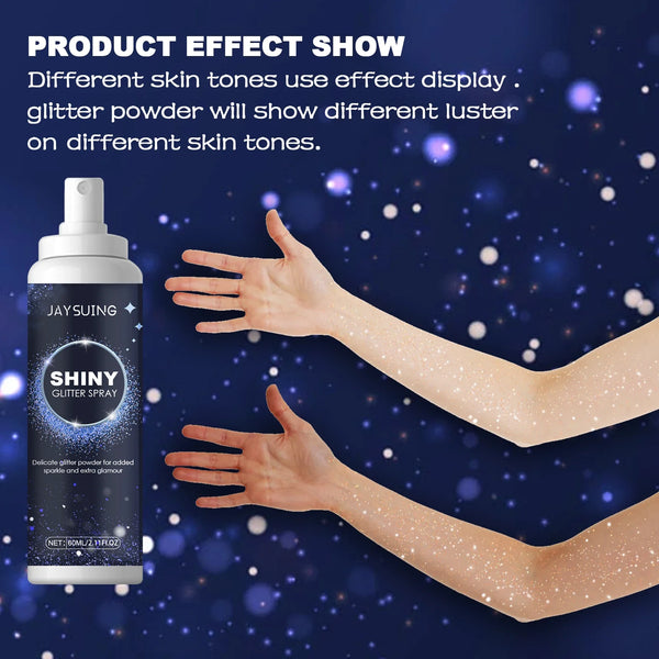 Radiant Silver Glitter Spray for Hair, Face & Body