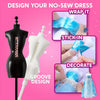 Fashion Design Craft Kit for Girls – 400+ Pieces with 3 Mannequins, No Sewing