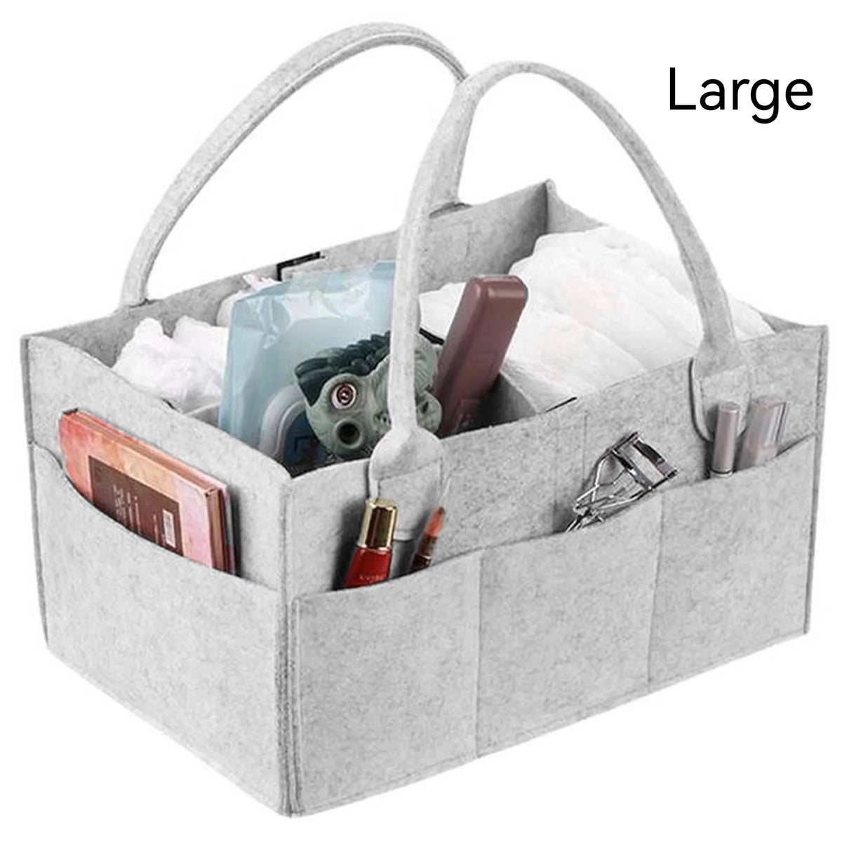 Felt Baby Diaper Caddy Organizer with Pockets and Removable Divider