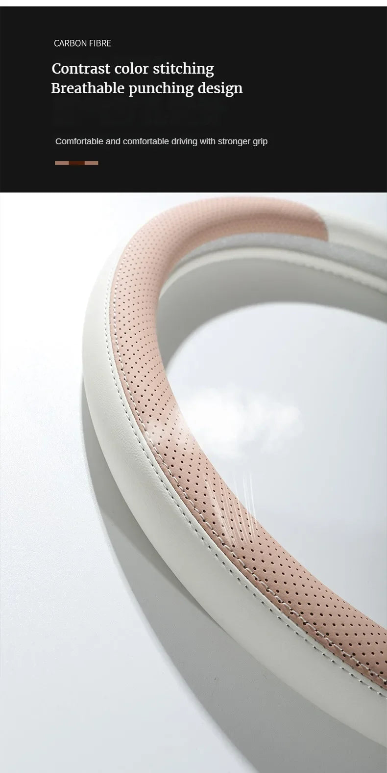 Perforated Nappa Leather Steering Wheel Cover