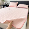 Ice Silk Cooling Bed Pad with Pillowcases – Breathable & Soft Summer Bed Mat