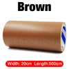 A roll of brown self-adhesive PU leather repair patch with dimensions 20cm width and 500cm length.