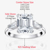 Radiant Cut Moissanite Engagement Ring with Baguette Side Stones