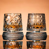 360° Rotating Whiskey Glasses (Set of 2) with Crystal Clear Glass