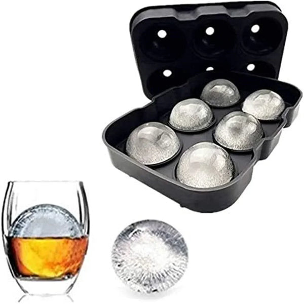 Silicone Ice Ball Maker - Large 3D Sphere & Cube Ice Mold
