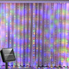 Solar-Powered LED Curtain String Lights